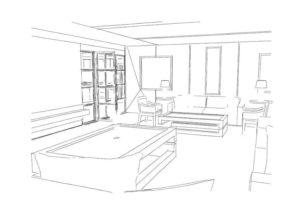 we can turn sketches into 3d images for interior design