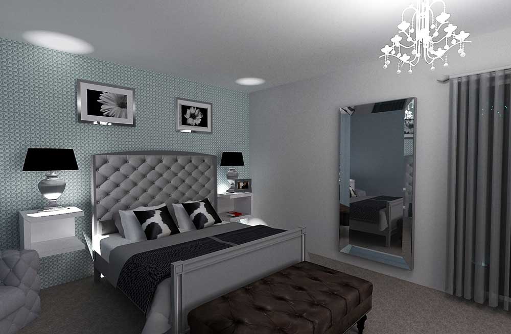 Master bedroom 3d plan interior design